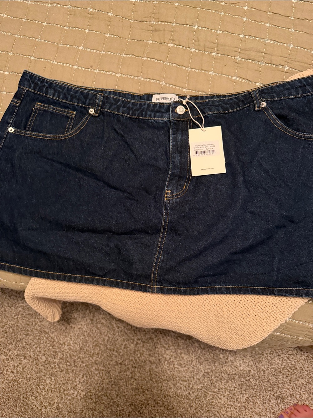 Peppermayo Dark Blue Skinny Mini Skirt